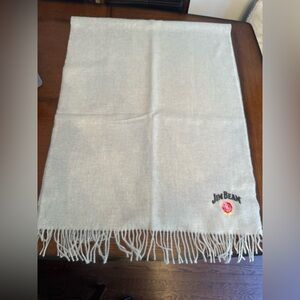 Jim Beam light Gray Scarf with Fringe new